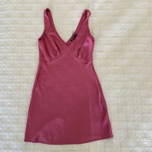 Nasty gal Satin V-Neck Ruched Mini Dress